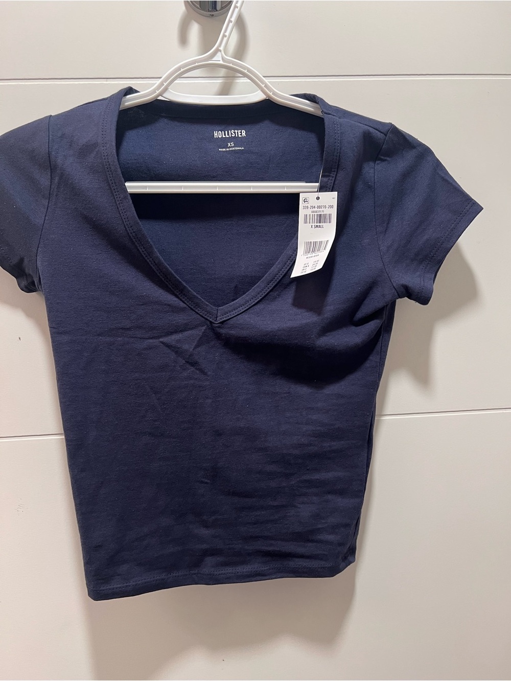 Hollister Navy V-Neck Short Sleeve Tee
